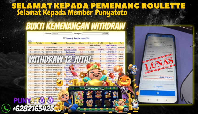 Bukti JP Casino Punyatoto - Judi Roulette Online