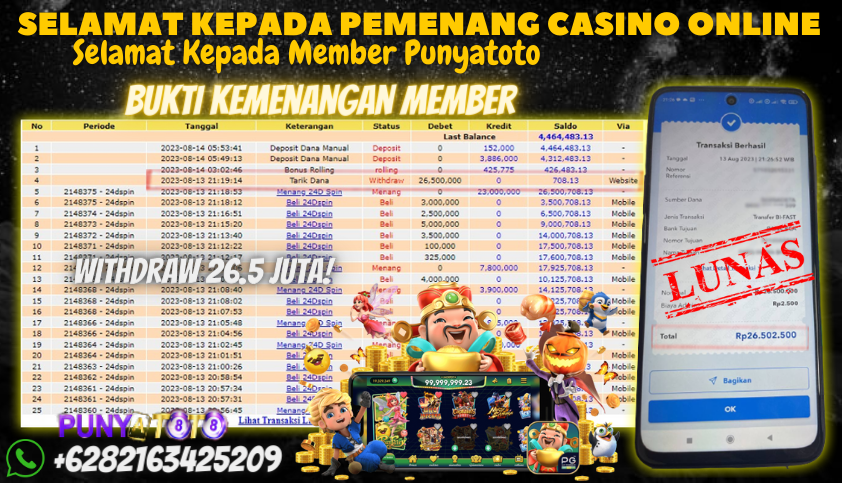 Bukti JP Live Casino Punyatoto - 24D Spin